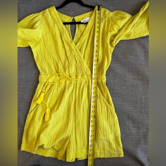 ANTHROPOLOGIE Maeve Celia Gauzy Romper. Size XS pale yellow - Picture 8 of 14
